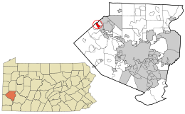 Location in Allegheny County and the state of Pennsylvania.