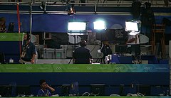 Teleprompter used during NBC Sports coverage of 2008 Olympics