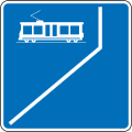 Light rail vehicle lane or tram lane ahead