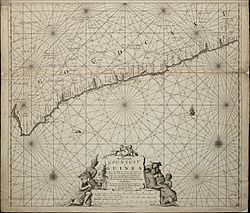 Pantai Emas Belanda sekitar tahun 1675.