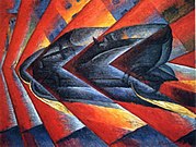 Russolo, 1913, Dinamismo de aŭto, olepentraĵo