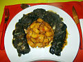 Mbongo tjobi et banane plantain.