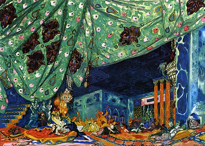 Design scenic pentru Sheherazade (1910) de Léon Bakst