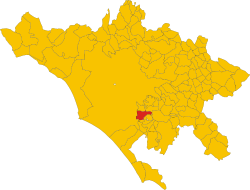 Location of Marino in the Metropolitan City of Rome