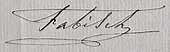 signature de Joseph-Hugues Fabisch