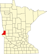 Map of Minnesota highlighting Traverse County