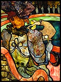 Com Louis Comfort Tiffany, Au Nouveau Cirque, Papa Chrysanthème , c.1894, vitral, 120 x 85 cm, Musée d'Orsay, Paris