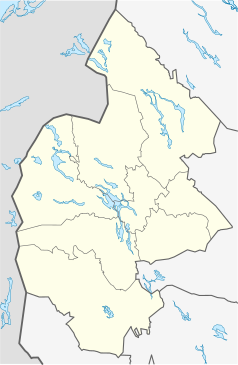 Mapa konturowa Jämtlandu, na dole znajduje się punkt z opisem „Klövsjö”