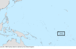 Map of the change to the United States in the Pacific Ocean on June 26, 1889