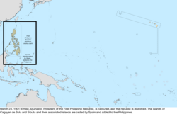 Map of the change to the United States in the Pacific Ocean on March 23, 1901