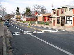 Old Town Bowie, as seen from the intersection of Maryland Route 564 and Chapel Avenue in January 2008