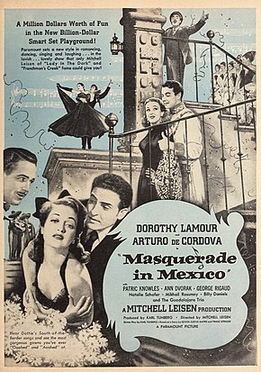 Description de l'image Dorothy Lamour and Arturo de Córdova in 'Masquerade in Mexico', 1945.jpg.