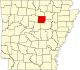 State map highlighting Cleburne County