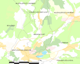 Mapa obce Magnoncourt