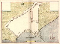 Leonardo de Ferrari's plan of the Portuguese fortifications at Tangier, c. 1655.