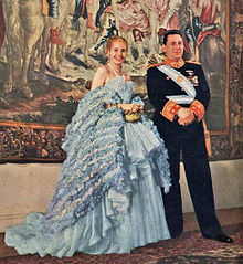 Juan Domingo Perón dan istrinya Eva Perón, pada tahun 1947.