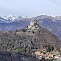 Veduta in lontananza dell'abbazia e di San Pietro