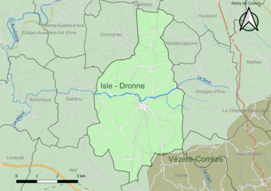 Carte en couleur présentant le(s) SAGE couvrant le territoire communal