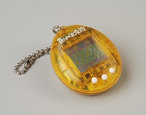 A 1997 Tamagotchi, a popular virtual pet game.