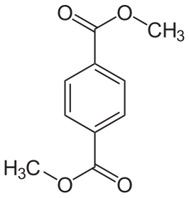 Structuurformule van dimethyltereftalaat