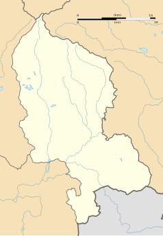 Mapa konturowa Territoire de Belfort, w centrum znajduje się punkt z opisem „Denney”