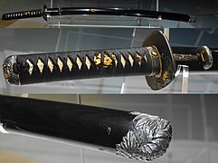 Katana mounting with a polished black lacquer sheath, Edo period. Museum of Fine Arts, Boston.