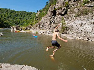 Baignade dans la Loire à Retournac