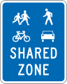 Start of a shared zone (New Zealand)