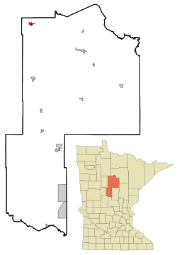 Location of Cass Lake within Cass County, Minnesota