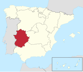 Map of Extremadura