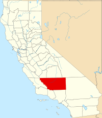 Map of Kalifornija highlighting Kern County