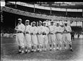 Image 18The NL champion New York Giants baseball team, 1913. Fred Merkle, sixth in line, had committed a baserunning gaffe in a crucial 1908 game that became famous as Merkle's Boner. (from History of baseball)