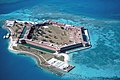 Et luftfoto av Fort Jefferson i Dry Tortugas Nasjonalpark