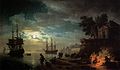 Port marin în lumina Lunii de Claude Joseph Vernet