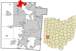 Location in Montgomery County and the state of Ohio.