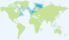 Distribuição do bacalhau-do-atlântico