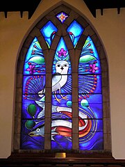 Window at John Bell Chapel of Appleby College by Kenojuak Ashevak