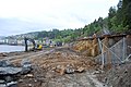 Die Bahnstrecke lag in der Mitte des Bildes. Neuere Gebäude an Ilsvika im Hintergrund auf der linken Seite