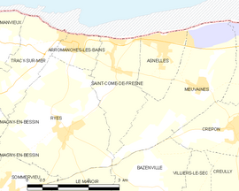 Mapa obce Saint-Côme-de-Fresné