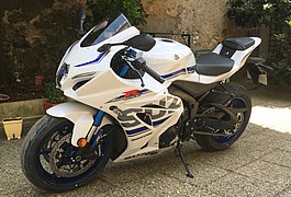 Suzuki GSX-R 1000 R 2018 en livrée blanche.