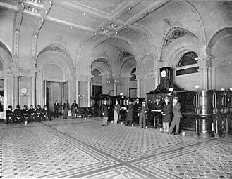 The Reception Desk of the original Palace Hotel c.1895