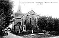 Taupont ː l'église et le monument aux morts vers 1925 (carte postale).