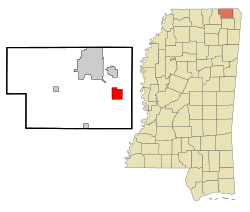 Location of Glen, Mississippi