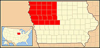 Mapa diecezji Sioux City