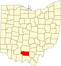 Map of Ohajo highlighting Pike County