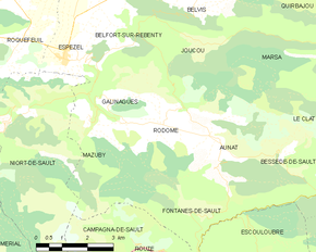 Poziția localității Rodome