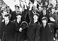 Image 1The Beatles (1964) have been credited by music historians for heralding the album era. (from Album era)