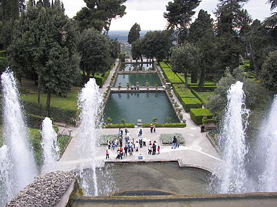 The fish ponds seen from the Fountain of the Organ