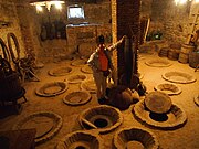 Kvevri jugs buried in a Georgian winery