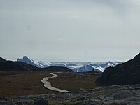 Icebergs depuis le chemin menant au point d'observation du Fjord, dans la zone classée